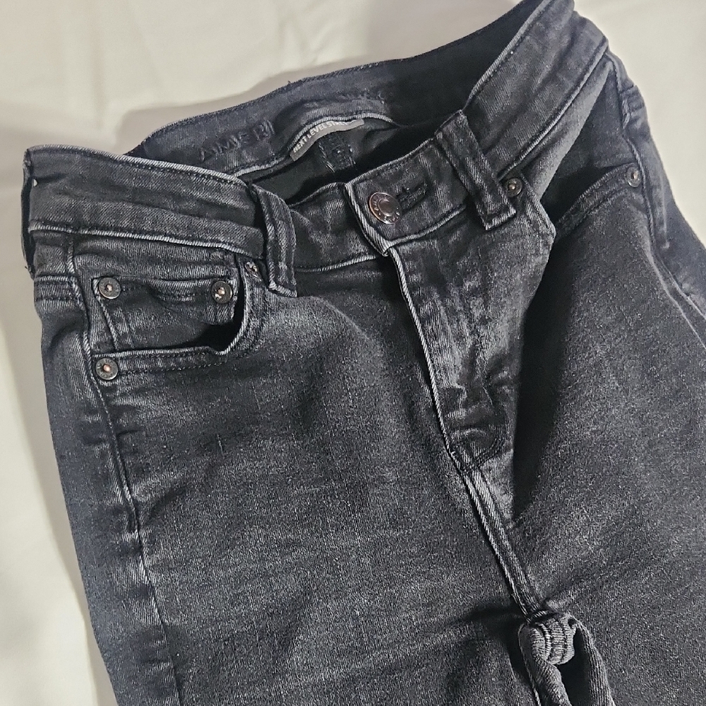 American Eagle Black Jeggings Size 0 Regular Next Level Stretch Distressed - Picture 6 of 8